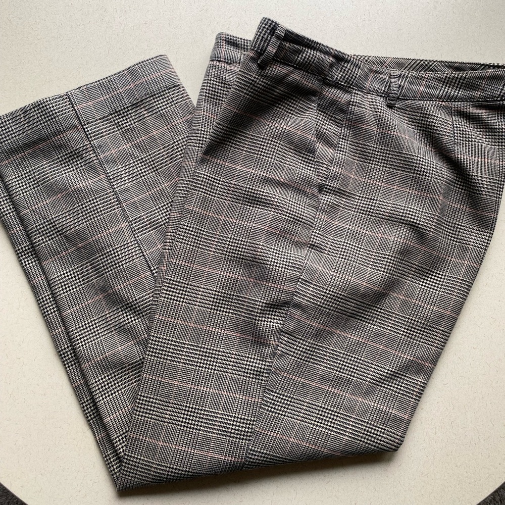 Houndstooth Classic Fit Lined Straight Leg Trousers/Slacks size 12